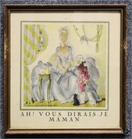 6 Framed Mid Century French Menu Covers