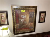 GROUP FO DECORATIVE FRAMED WALL PRINTS