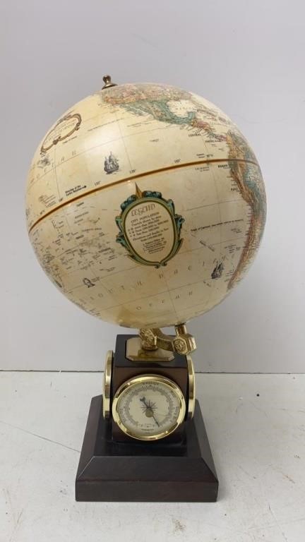 Replogle 9in Globe, Thermometer/barometer