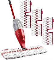 Microfiber Spray Mop with 3 Extra Refills, Red