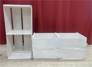 Pair of painted fruit crates. Approx. 26” x 12” x