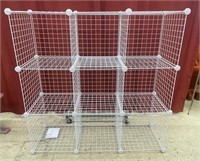 Nine-cube wire storage rack. Cubes are 14”.