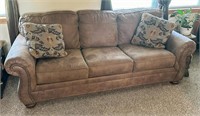 Nice Blended Leather Rolled Arm Sofa