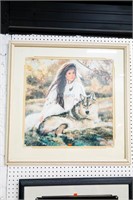 Native American Signed Print 32" x 32" Mija 1993