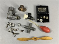 MISC. LOT OF VINTAGE GAS POWERED AIRPLANE PARTS