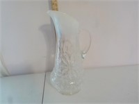 Art glass tall pitcher hand blown