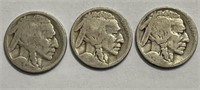 3 Buffalo Nickels