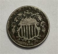 1889 US Shielded Nickel