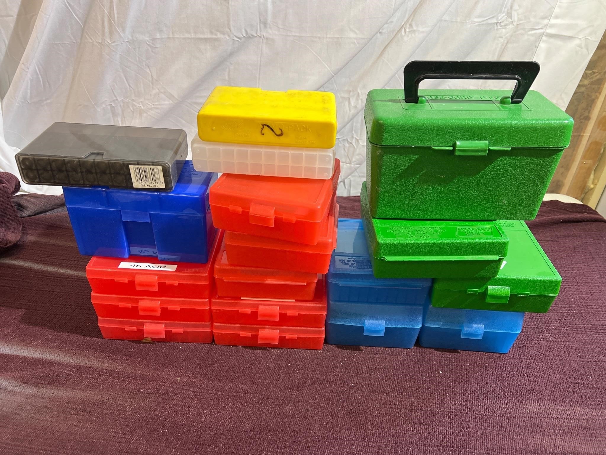 Group of ammo storage boxes