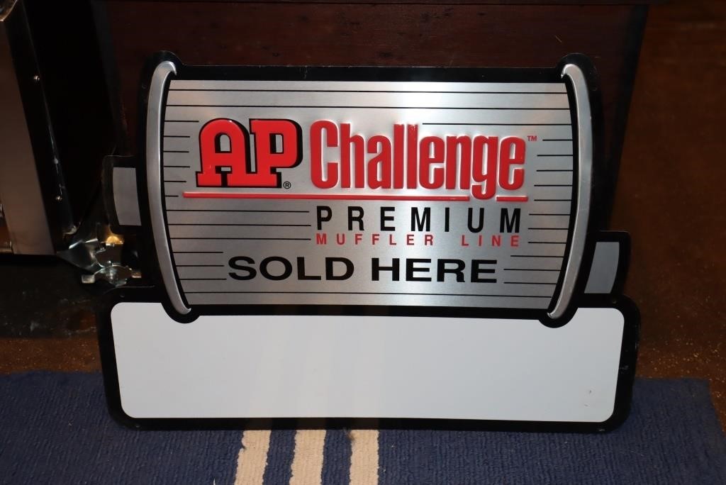 AP Challenge Premium Muffler Line tin sign 23.5"
