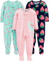 Simple Joys Girls 3-Pack Loose Fit Pajamas 24M