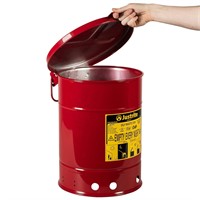 Justrite 6 Gal Steel Oily Waste Can  16 x 12