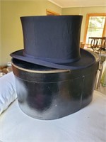 Top Hat & Hat Box, great condition