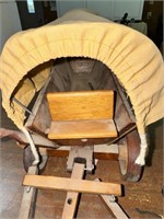 Hand Made Canvas Covered Wooden Wagon - TOY
