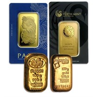 100 Gram: .999 Fine Gold Bar