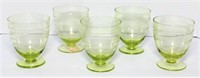 Green Tint Glasses with Raised Swirl Design