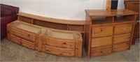 Pine King Size Headboard & 6 Drawer Chest