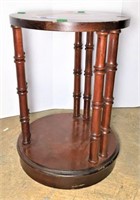 Dark Finish Accent Table with Bamboo Style Legs