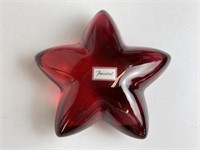 Baccarat Red Puffed Star Paperweight