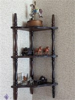 CORNER WALL SHELF W HORSES