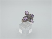 Sterling Marcisite Amethyst Ring
