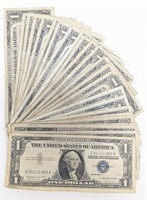 (25) Circulated 1957 $1.00 Silver Certificates