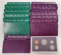 Complete Run 1987 - 1998 U.S. Mint Proof Sets