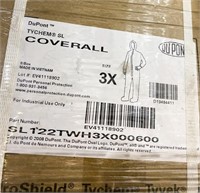 34 Cases Dupont Tychem SL Coveralls, Size 3X