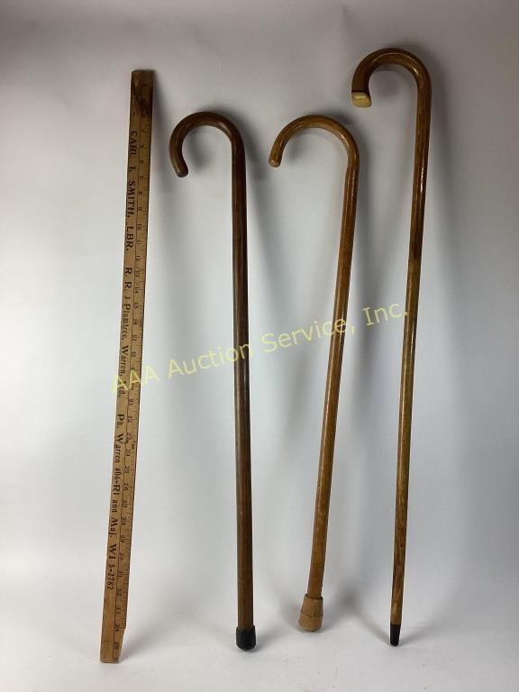 Wooden canes 3 with curved handles