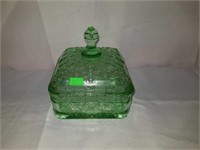 Green Depression lidded Candy Dish