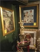 ONE FRAMED BASEBALL PHOTO, STEFFI GRAF PHOTO,