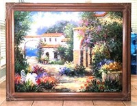 Oil on Canvas of Tuscan Garden Scene