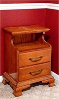 Vintage MAPLE WOOD STEP BACK BEDROOM NIGHTSTAND