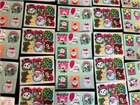 Vintage Christmas Greeting Card Stamps Stickers