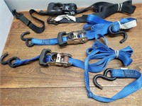 1 Black 2 Blue Tie Down Straps