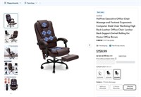 N3014  Hoffree Ergonomic Massage Office Chair Brow