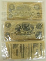 3 Reproduced Civil War Southern Currency Notes