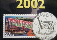 2002 State Quarter & Stamp Portfolio - 5 States