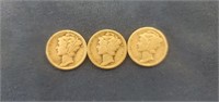 50 1930's Mercury dimes, Tube