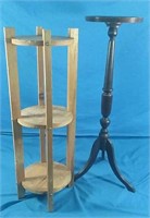 Wooden plant stands  34" & 36" h