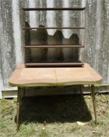Mid-century kitchen table and metal shelf, pick-up