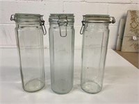 3x 13" Glass Canisters