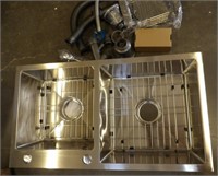 Double Bowl Kitchen Sink With Accessories
