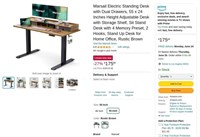 B6388  Marsail Standing Desk 55 x 24 with Dual Dra