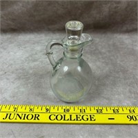 Vinegar or Oil Cruet Clear Glass Bottle