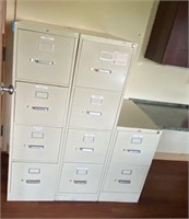 File Cabinet set of 3 tan metal 3 x bid