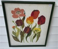 AMAZING NEEDLEWORK FLORAL WALL HANGING