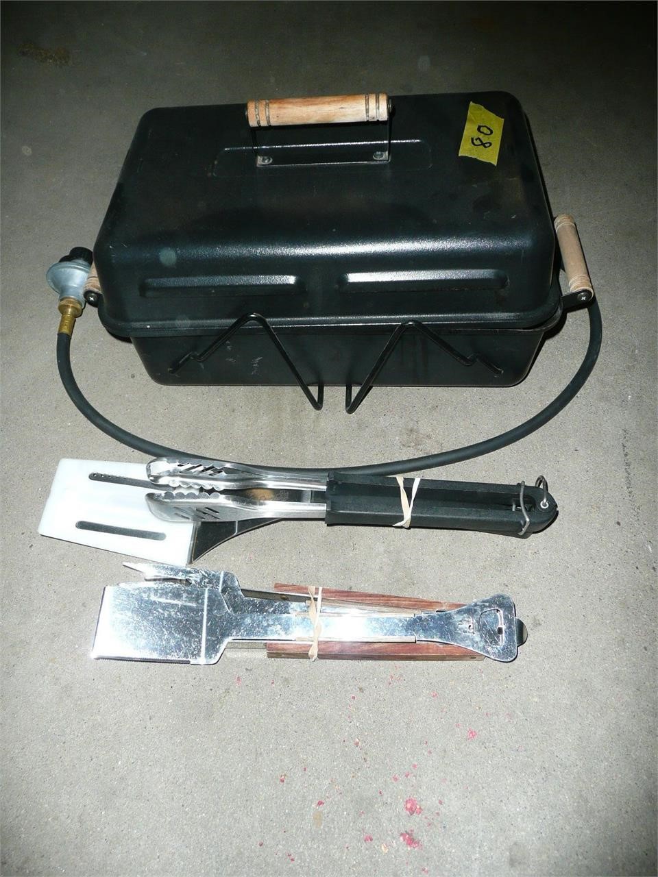 Portable Gas Grill and Grill Tools