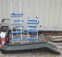 (2) Pool ladders, playground teeter totter and
