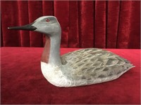 Carved Wood / Painted Duck Figure - Signed